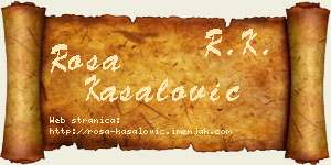 Rosa Kasalović vizit kartica